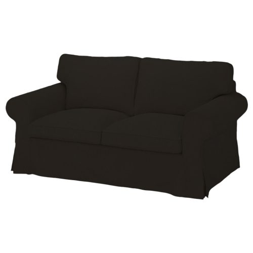 Husă de canapea Ektorp, fixă pentru 2 persoane (model mai mare) - MV negru