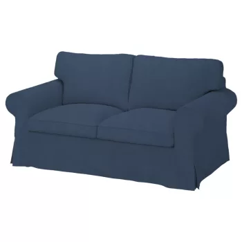   Husă de canapea Ektorp, fixă pentru 2 persoane (model mai mare) - Ana albastru denim