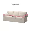 Husă de canapea Ektorp (Pixbo) extensibilă pentru 3 persoane - MV alb