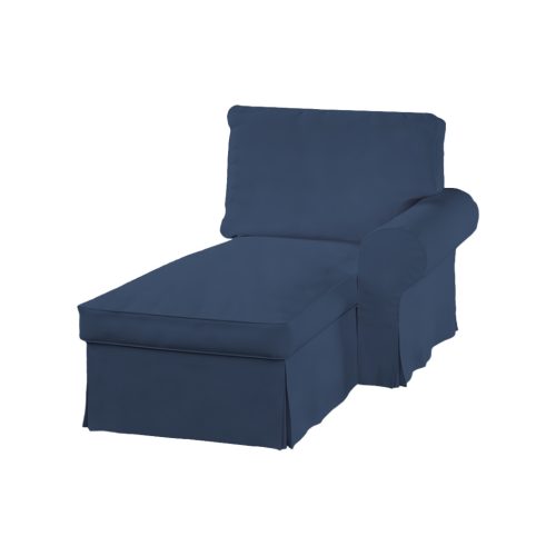 Husă pentru fotoliu șezlong Ektorp (cu cotieră pe dreapta)  - Ana albastru denim