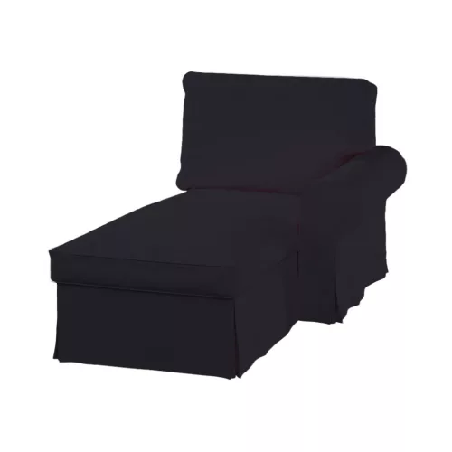 Husă pentru fotoliu șezlong Ektorp (cu cotieră pe dreapta)  - MV negru