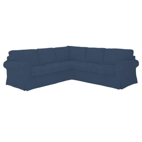 Husă canapea colțar Ektorp (fixă) - Ana albastru denim
