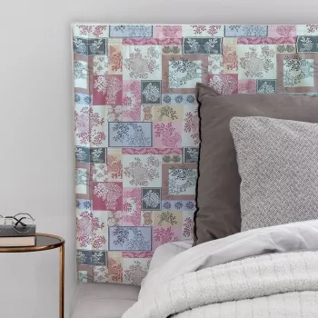   Panou textil tapițat pentru perete - model patchwork animale de pădure - roz